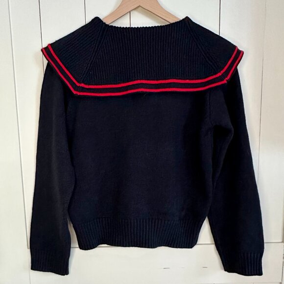 NWT Mau Mau Navy Sailor Collar Cashmere Blend Horsebit Knit Sweater M - Picture 4 of 8